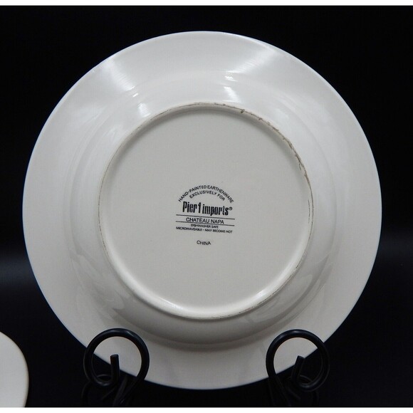Pier 1  Imports Chateau Napa Salad Pasta Dish Bowls Earthenware Hand-painted S/5 - Picture 12 of 14